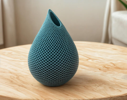 Moderne 3D-gedruckte Vase im Bienenwaben Design