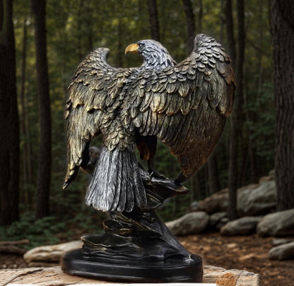 Majestic Eagle Resin Bronze look Sculpture