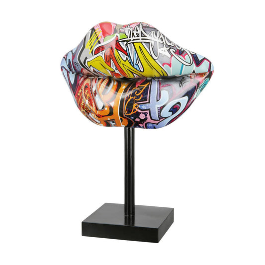 Poly-Skulptur „Kiss“ – Moderne Street-Art Dekofigur