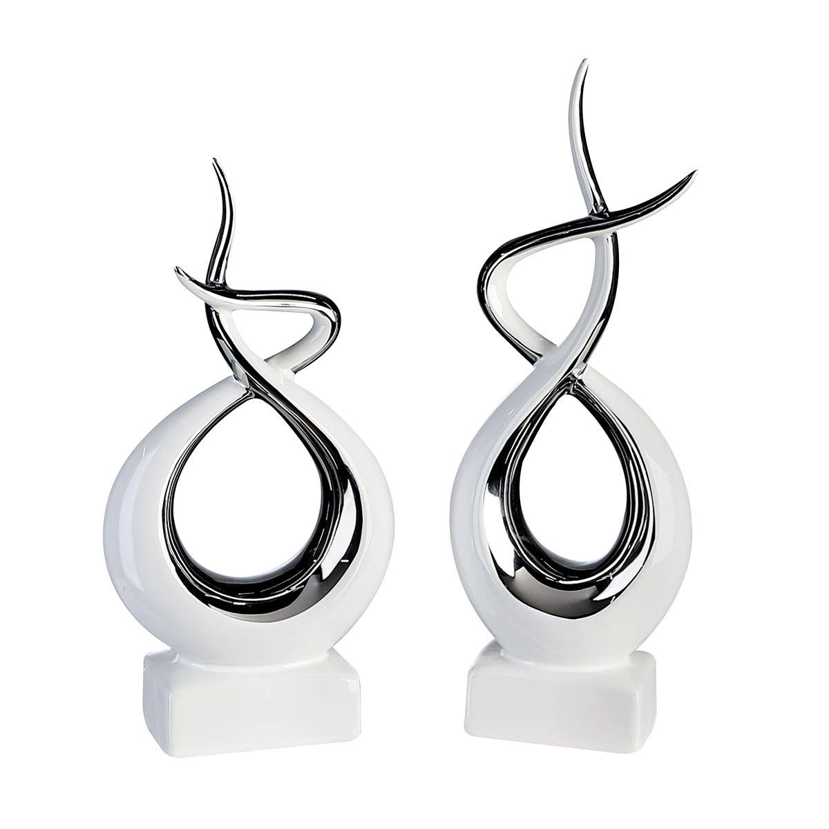 Skulptur „Infinity“ – Weiß/Silber