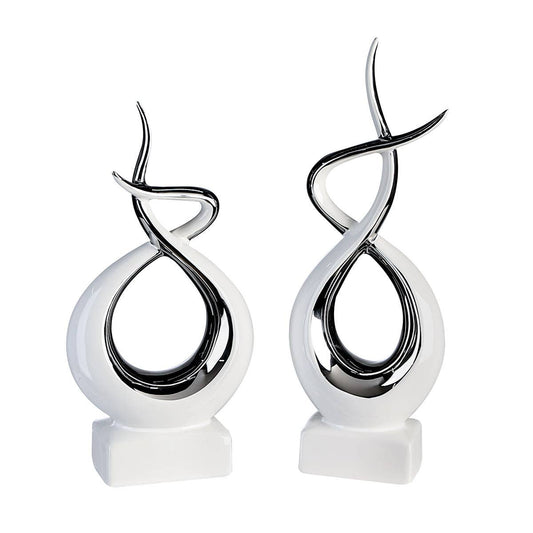 Skulptur „Infinity“ – Weiß/Silber