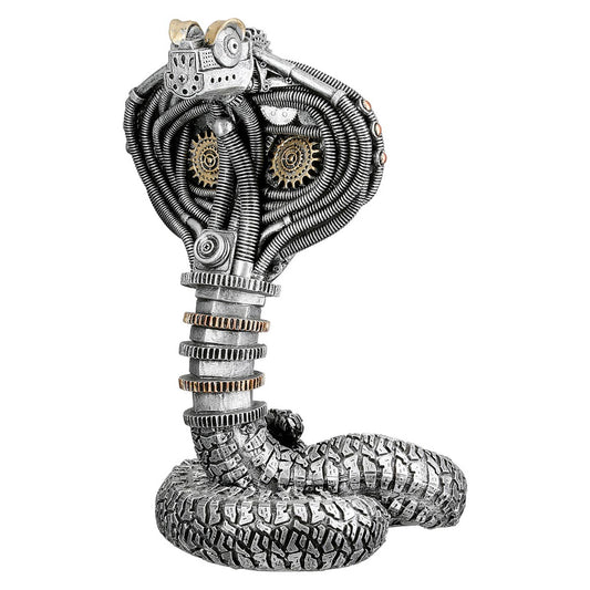Steampunk Kobra Figur – Deko-Skulptur aus Kunstharz, 30,5 cm