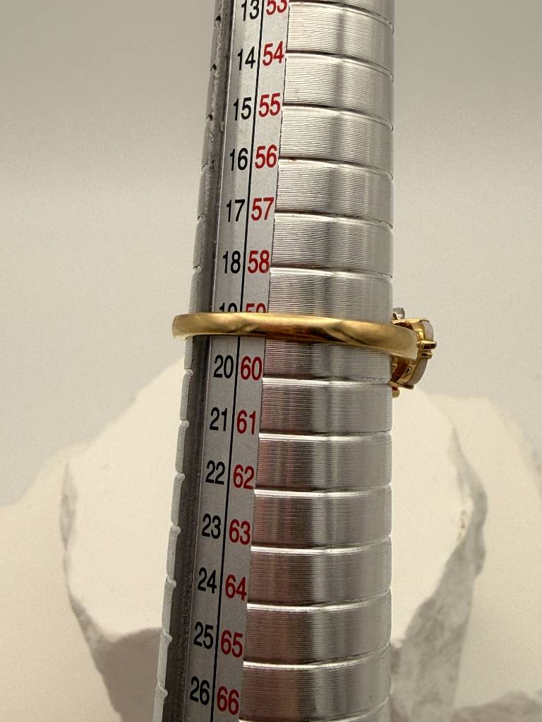 Exquisiter Vintage Feueropal Ring 585 Gold mit Brillanten & Opalen – Vivid Orange