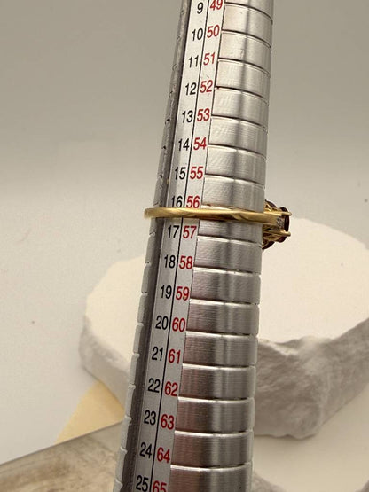 Vintage Traum: 585 Goldring mit Turmalin & Diamanten – Himbeerrosa Glanz