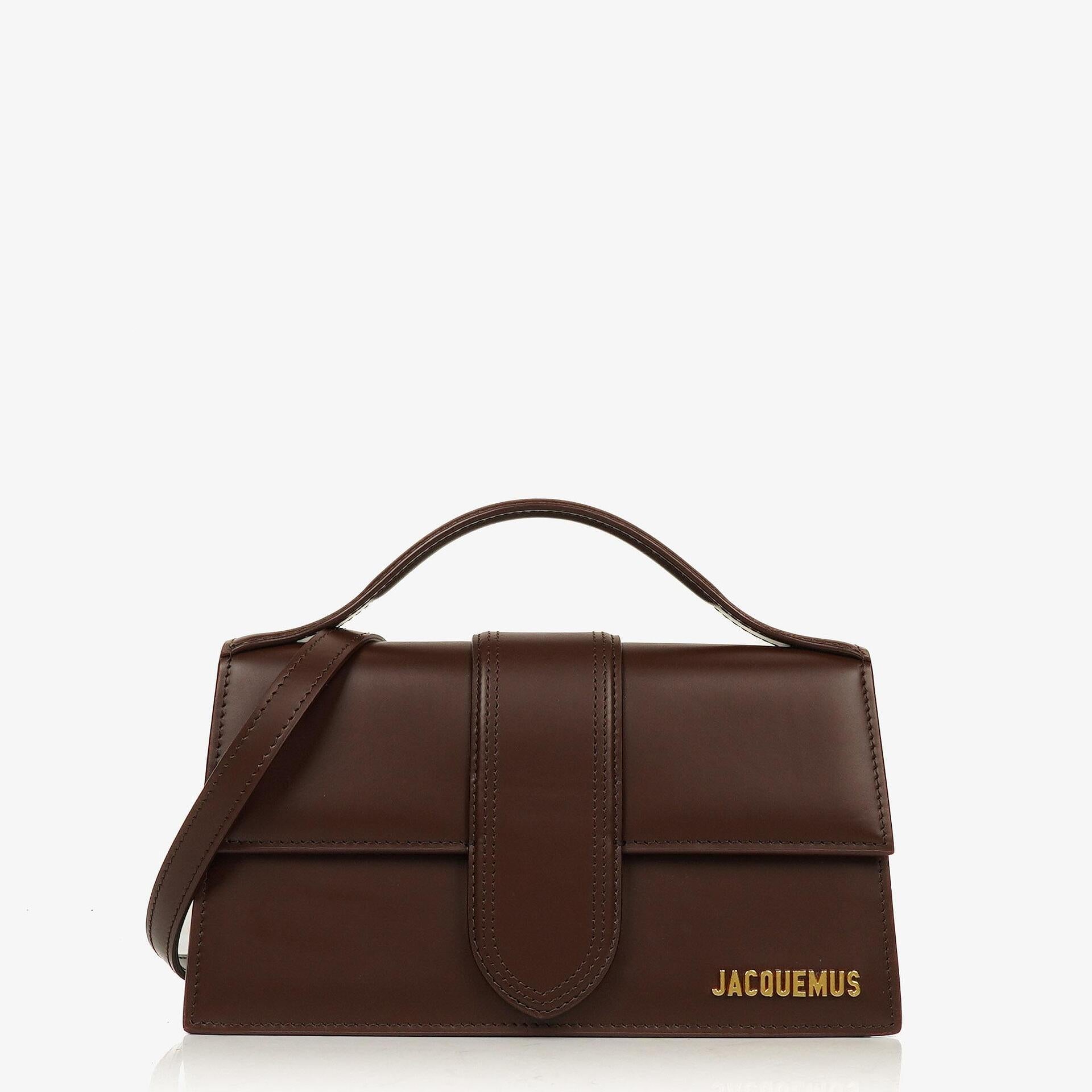 Jacquemus Le Grand Bambino Schultertasche aus braunem Kalbsleder