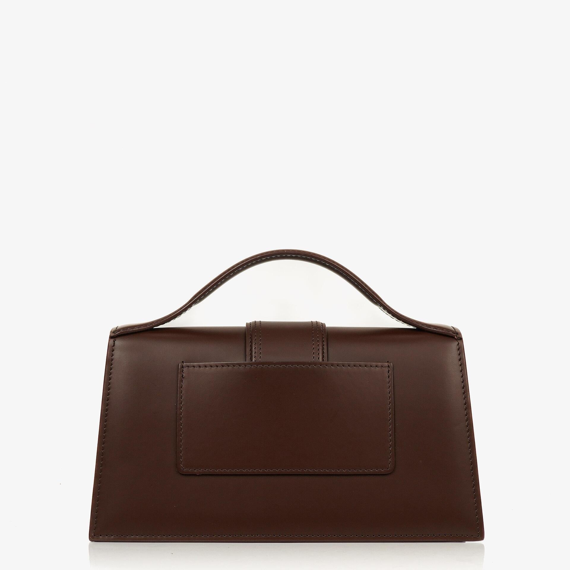 Jacquemus Le Grand Bambino Schultertasche aus braunem Kalbsleder