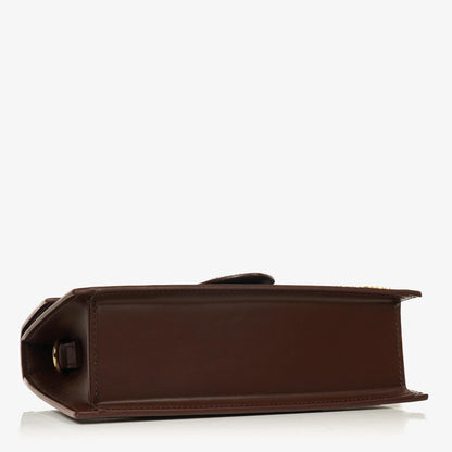Jacquemus Le Grand Bambino Schultertasche aus braunem Kalbsleder