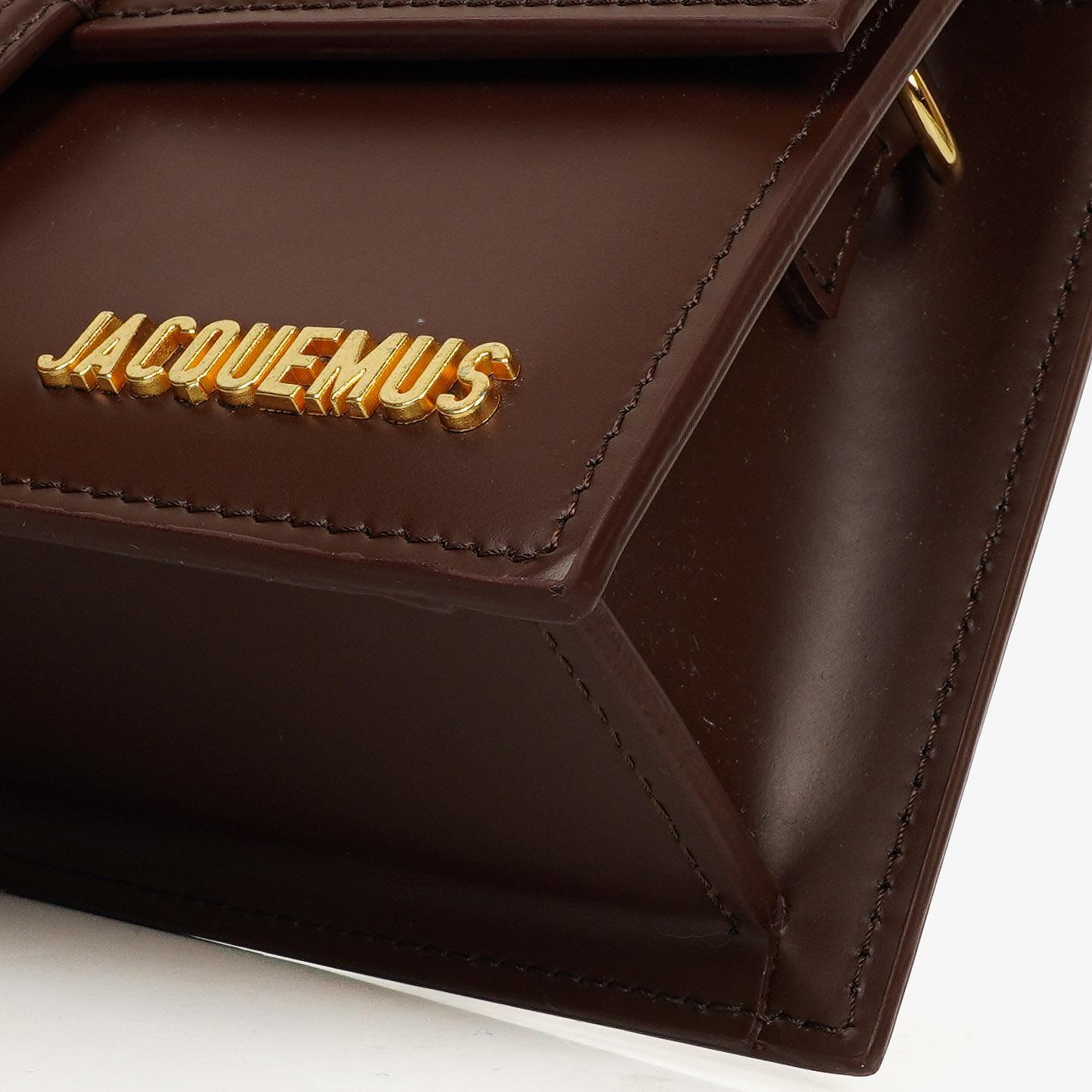 Jacquemus Le Grand Bambino Schultertasche aus braunem Kalbsleder