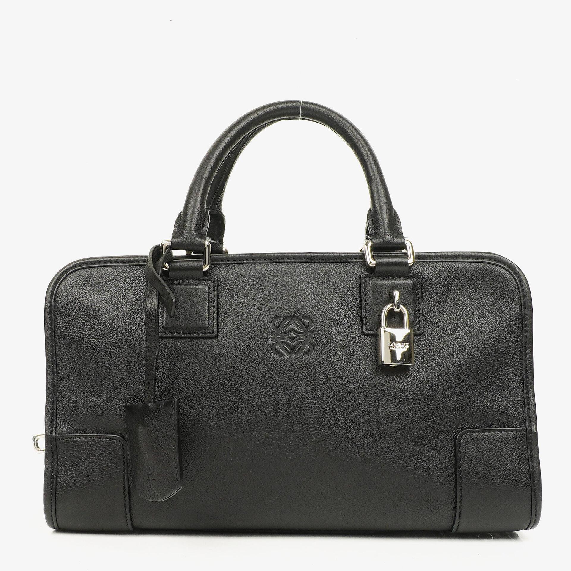 Loewe Amazona 28 Handtasche aus schwarzem Leder