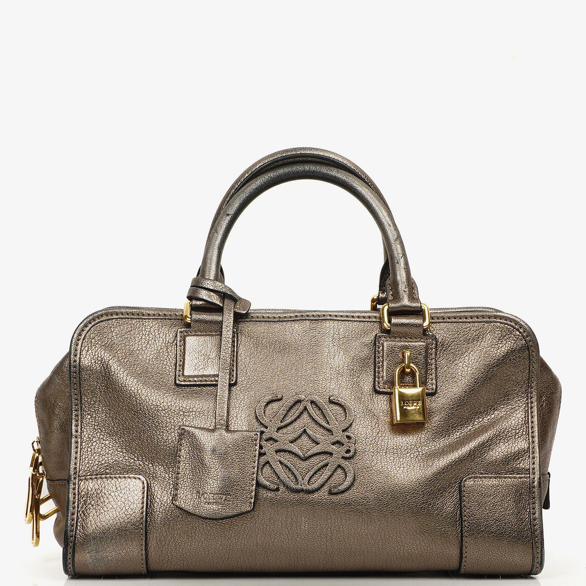 Loewe Amazona 28 Handtasche Bronze Metallic Kalbsleder