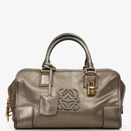Loewe Amazona 28 Handtasche Bronze Metallic Kalbsleder