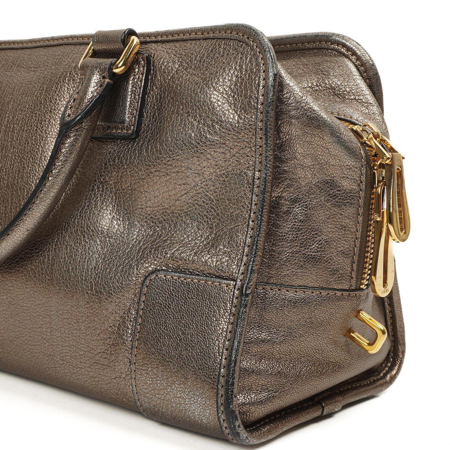Loewe Amazona 28 Handtasche Bronze Metallic Kalbsleder