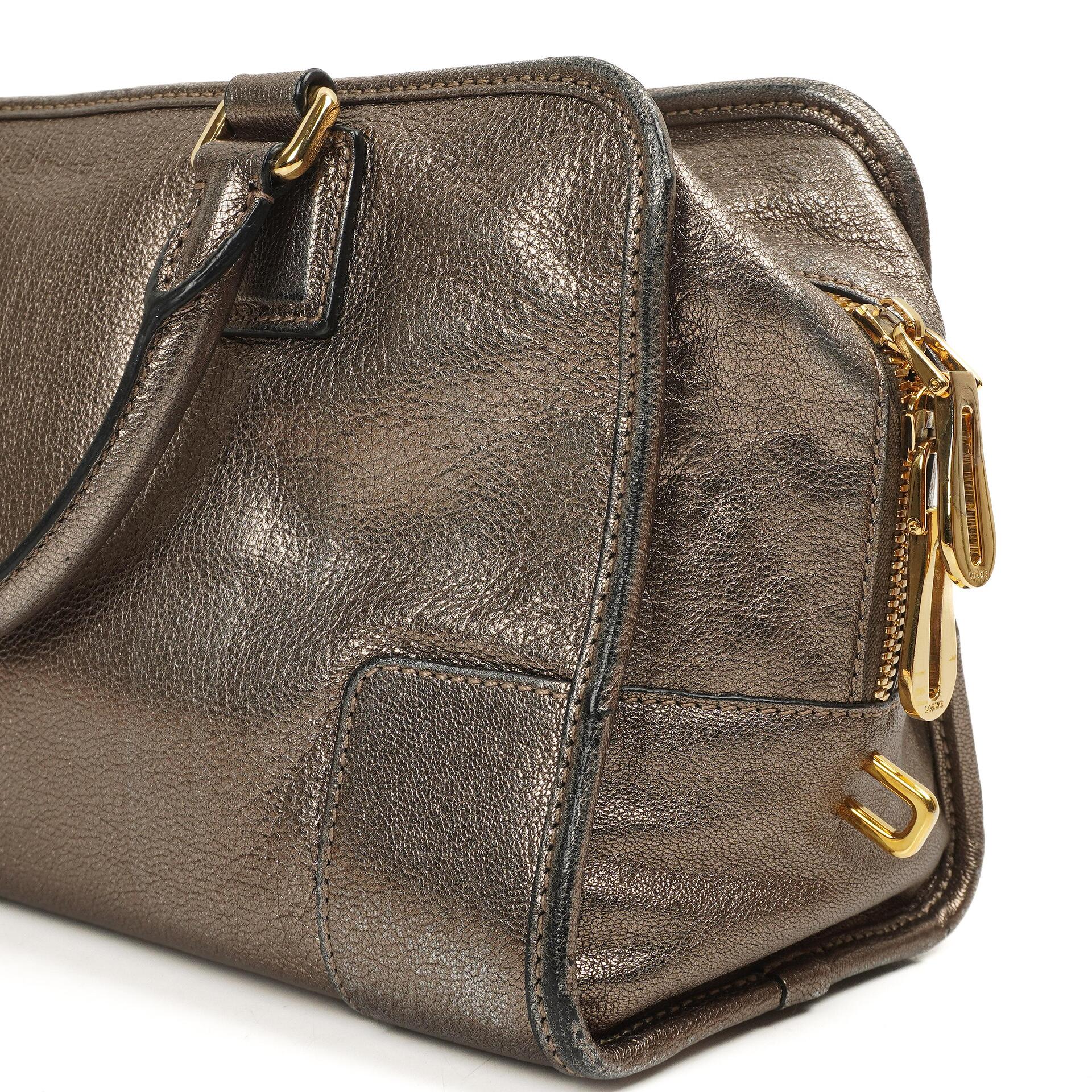 Loewe Amazona 28 Handtasche Bronze Metallic Kalbsleder