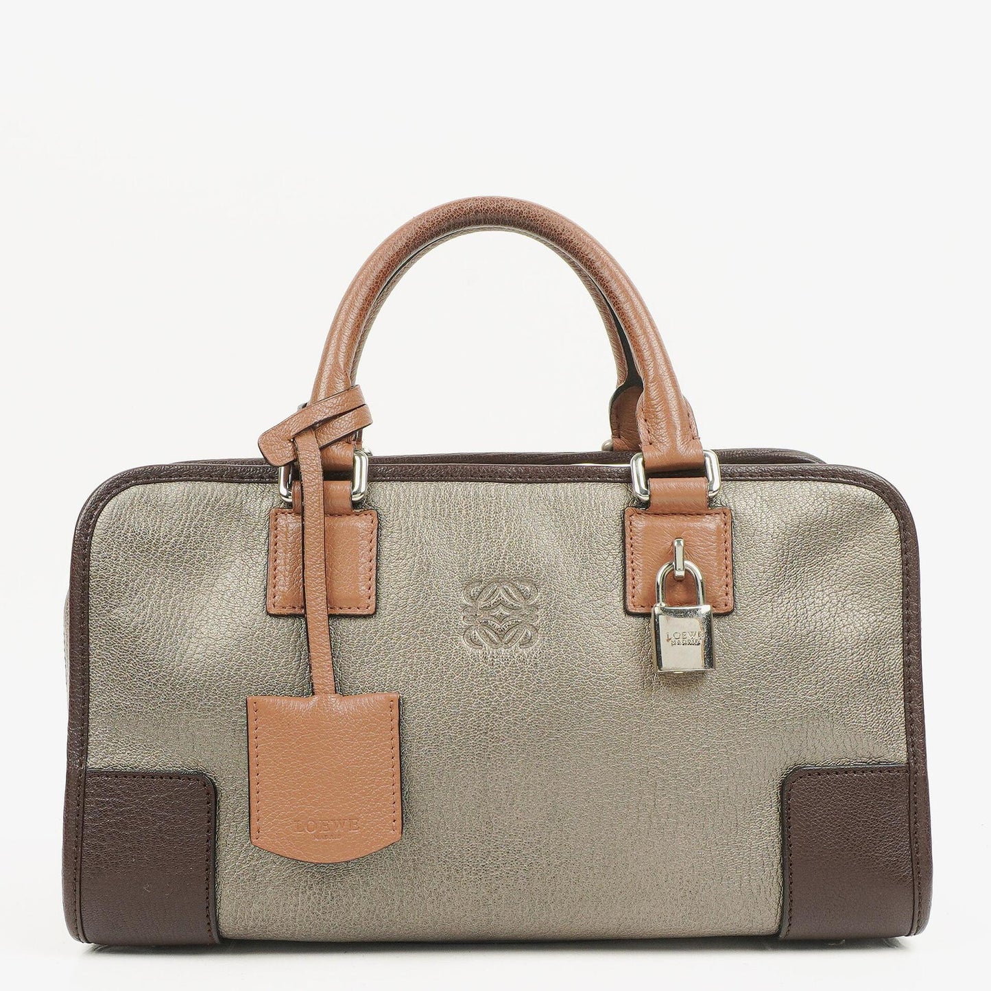 Loewe Amazona 28 Handtasche aus Metallic-Kalbsleder