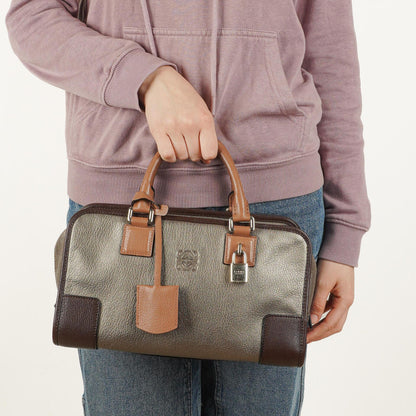 Loewe Amazona 28 Handtasche aus Metallic-Kalbsleder