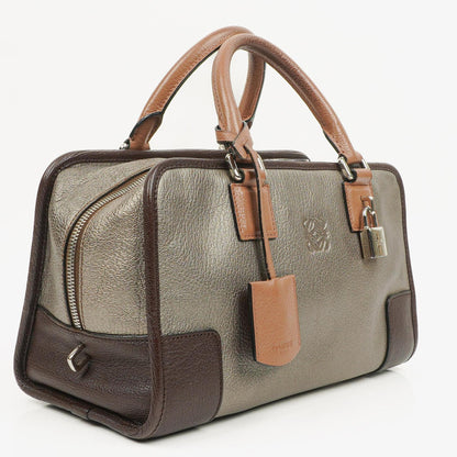 Loewe Amazona 28 Handtasche aus Metallic-Kalbsleder