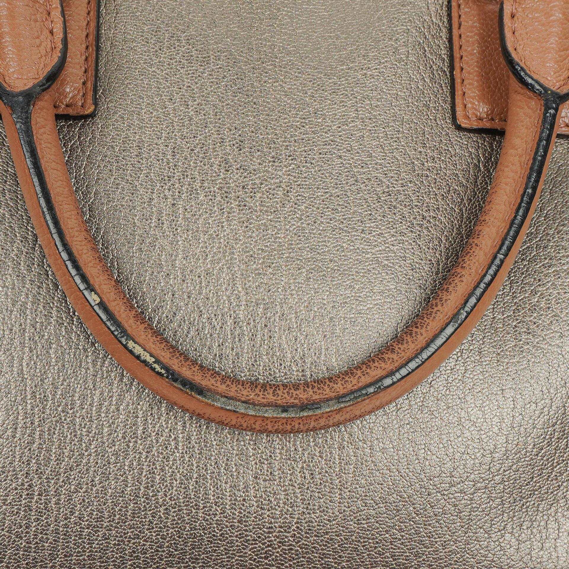 Loewe Amazona 28 Handtasche aus Metallic-Kalbsleder