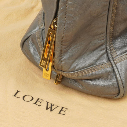 Loewe Amazona 35 Anagram Grau Metallic Kalbsleder Handtasche