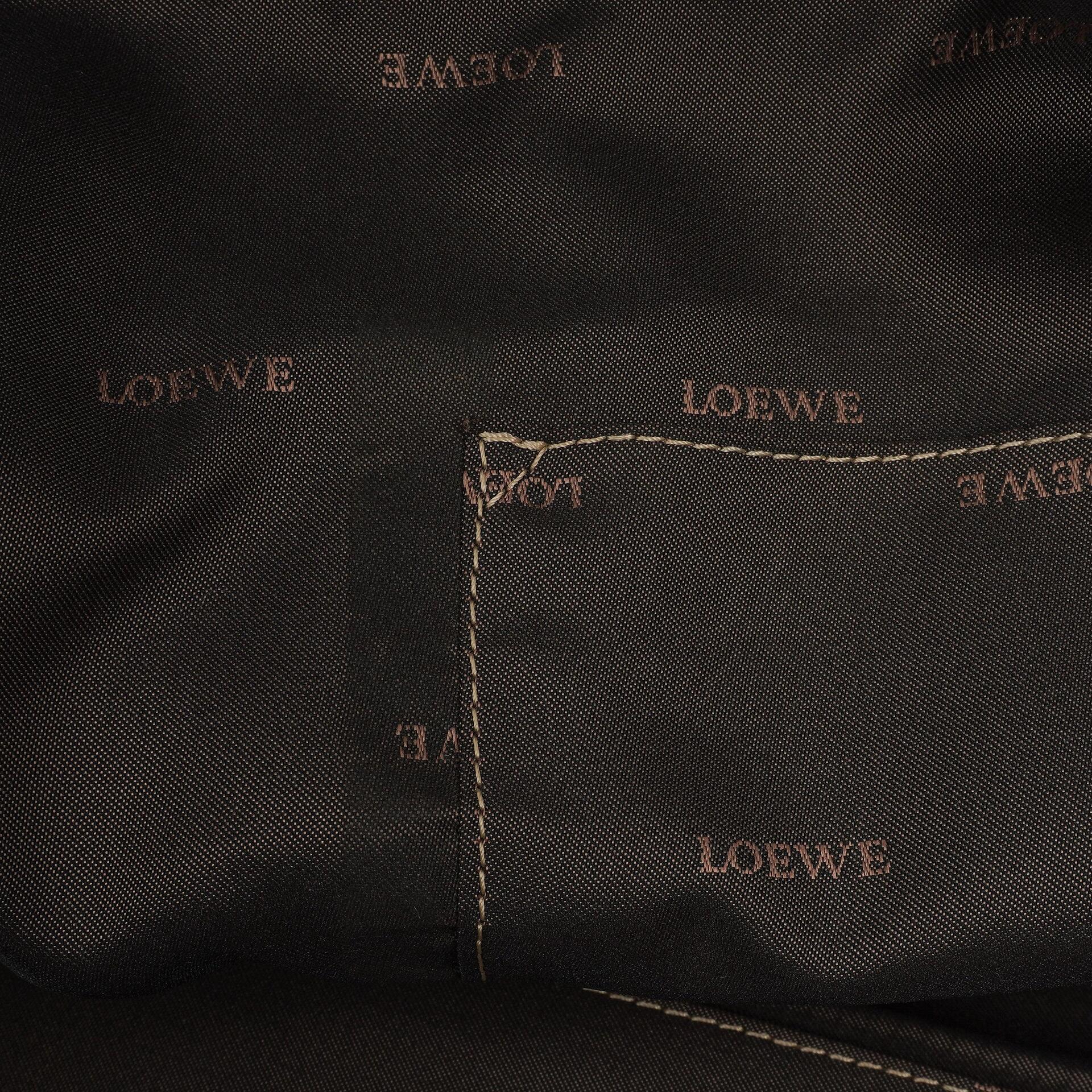 Loewe Amazona 35 Anagram Grau Metallic Kalbsleder Handtasche