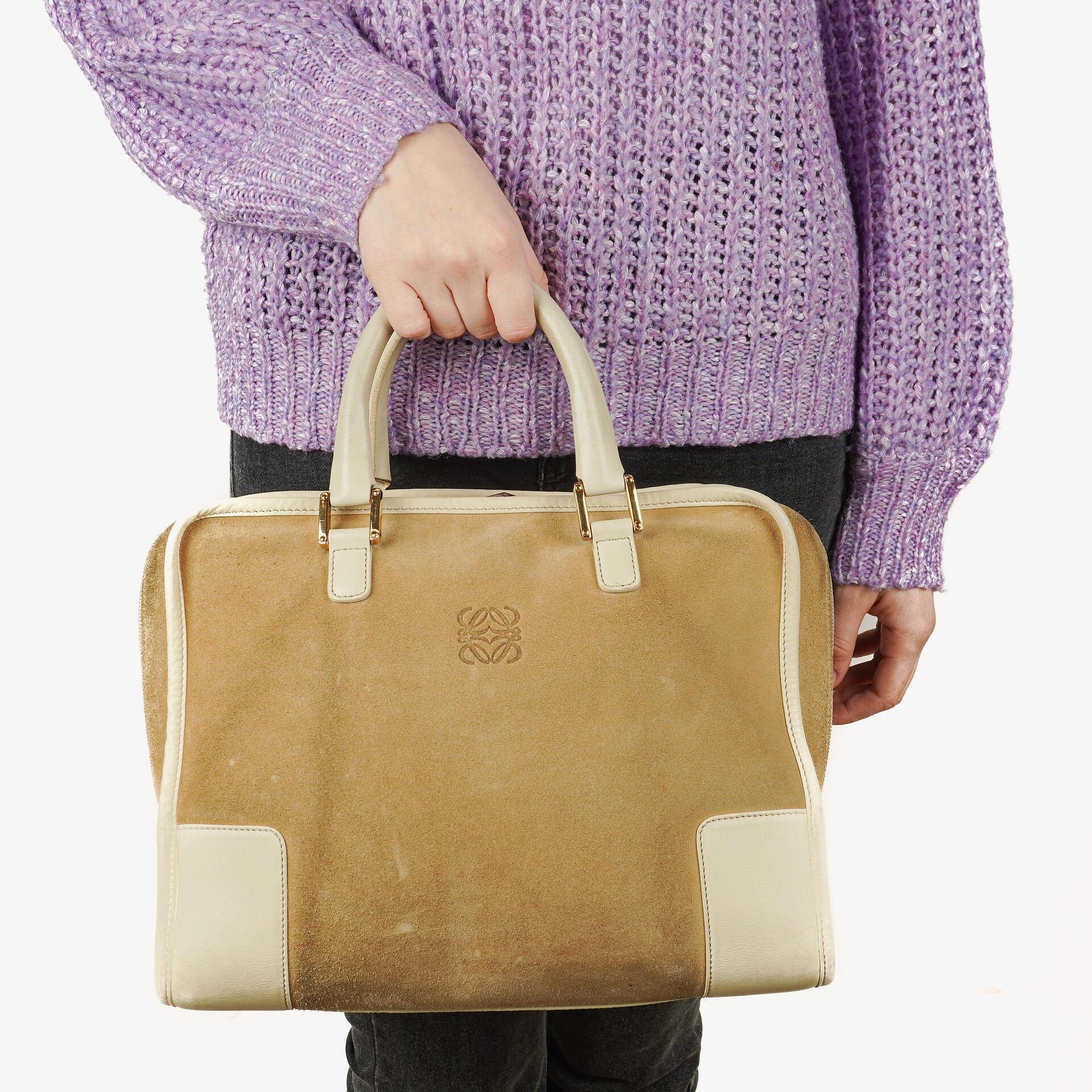Loewe Amazona Wildleder Kalbsleder Griff Tasche
