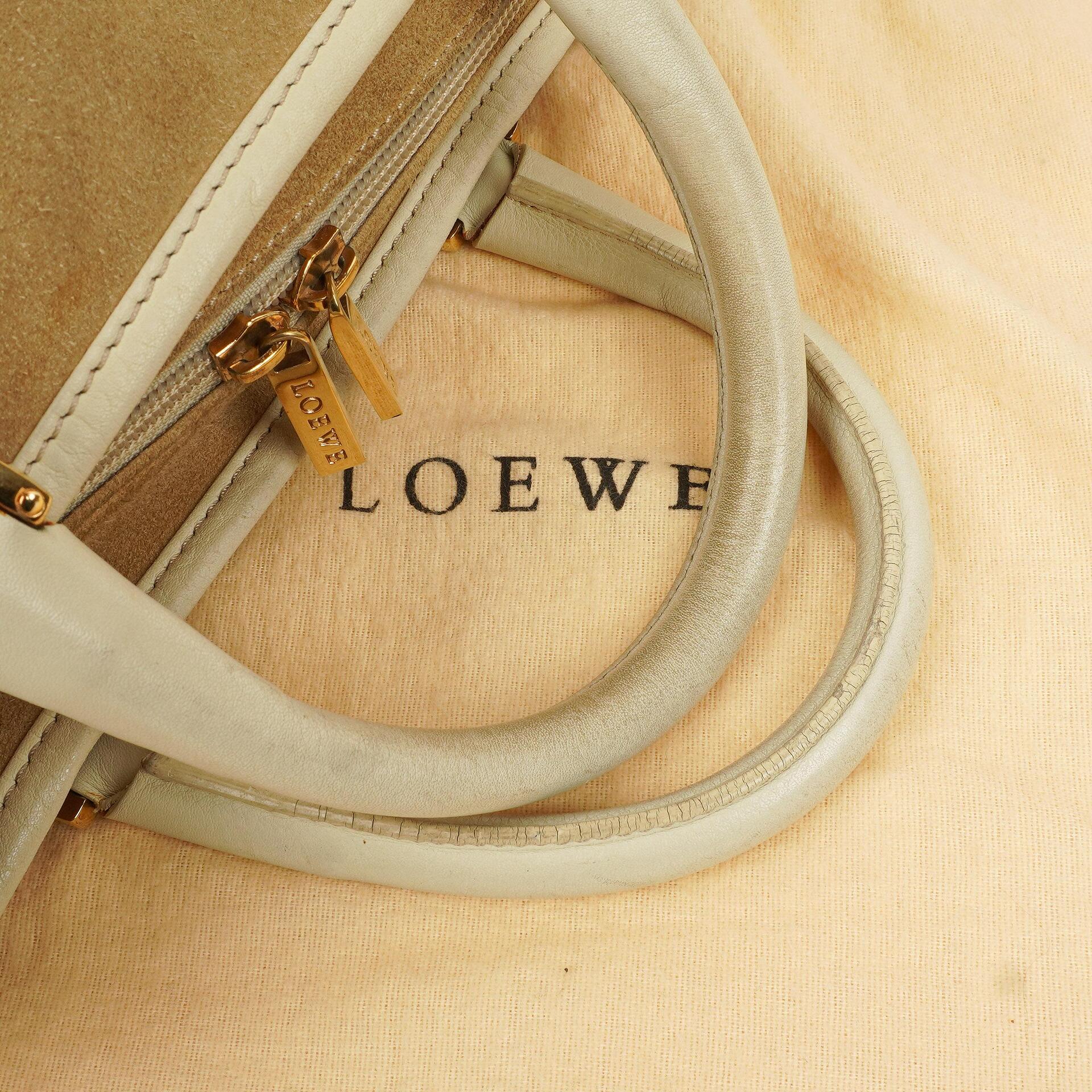Loewe Amazona Wildleder Kalbsleder Griff Tasche