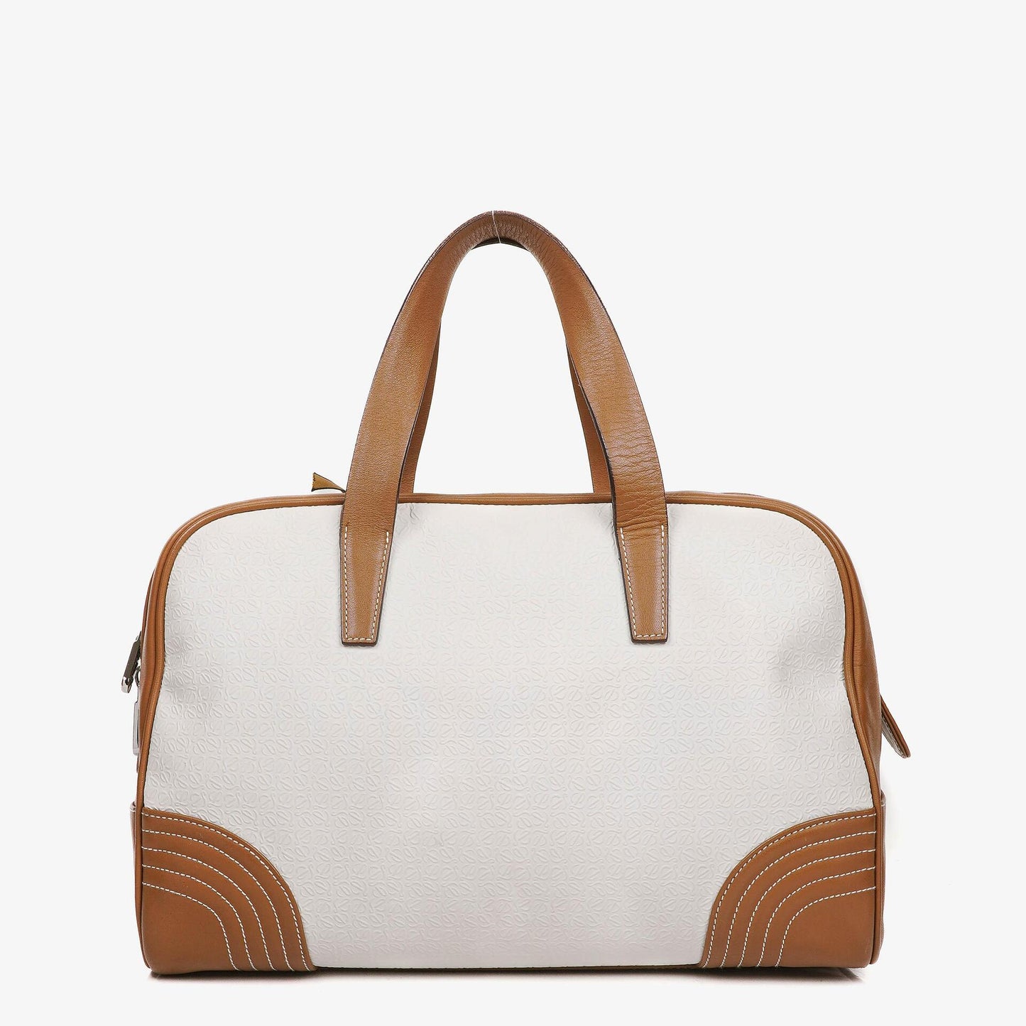 Loewe Boston Tasche aus braun-weißem Leder