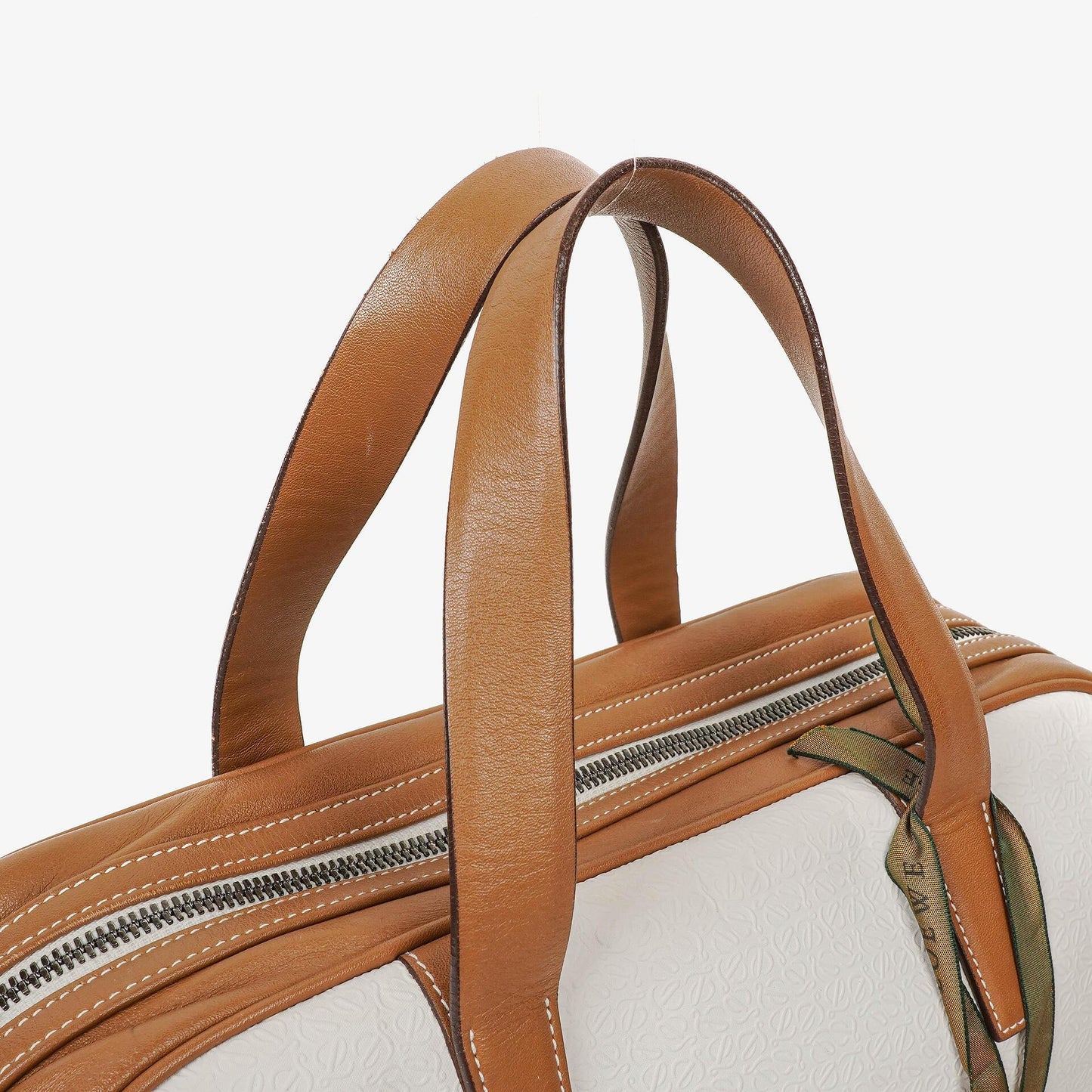 Loewe Boston Tasche aus braun-weißem Leder