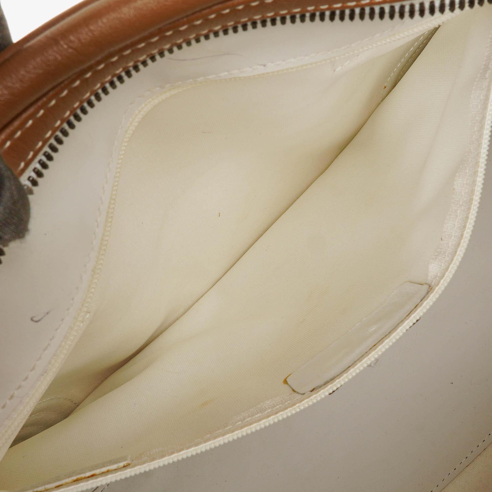 Loewe Boston Tasche aus braun-weißem Leder