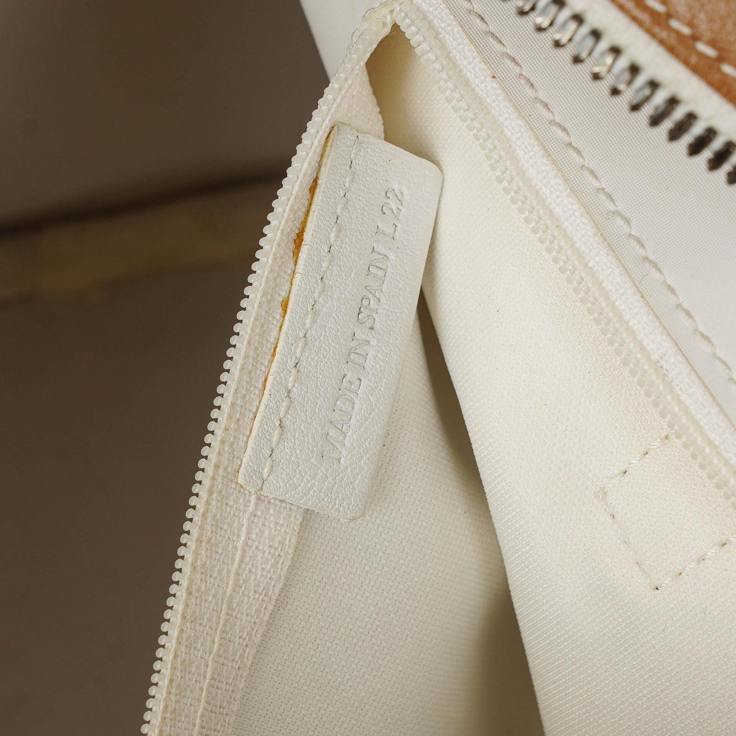 Loewe Boston Tasche aus braun-weißem Leder