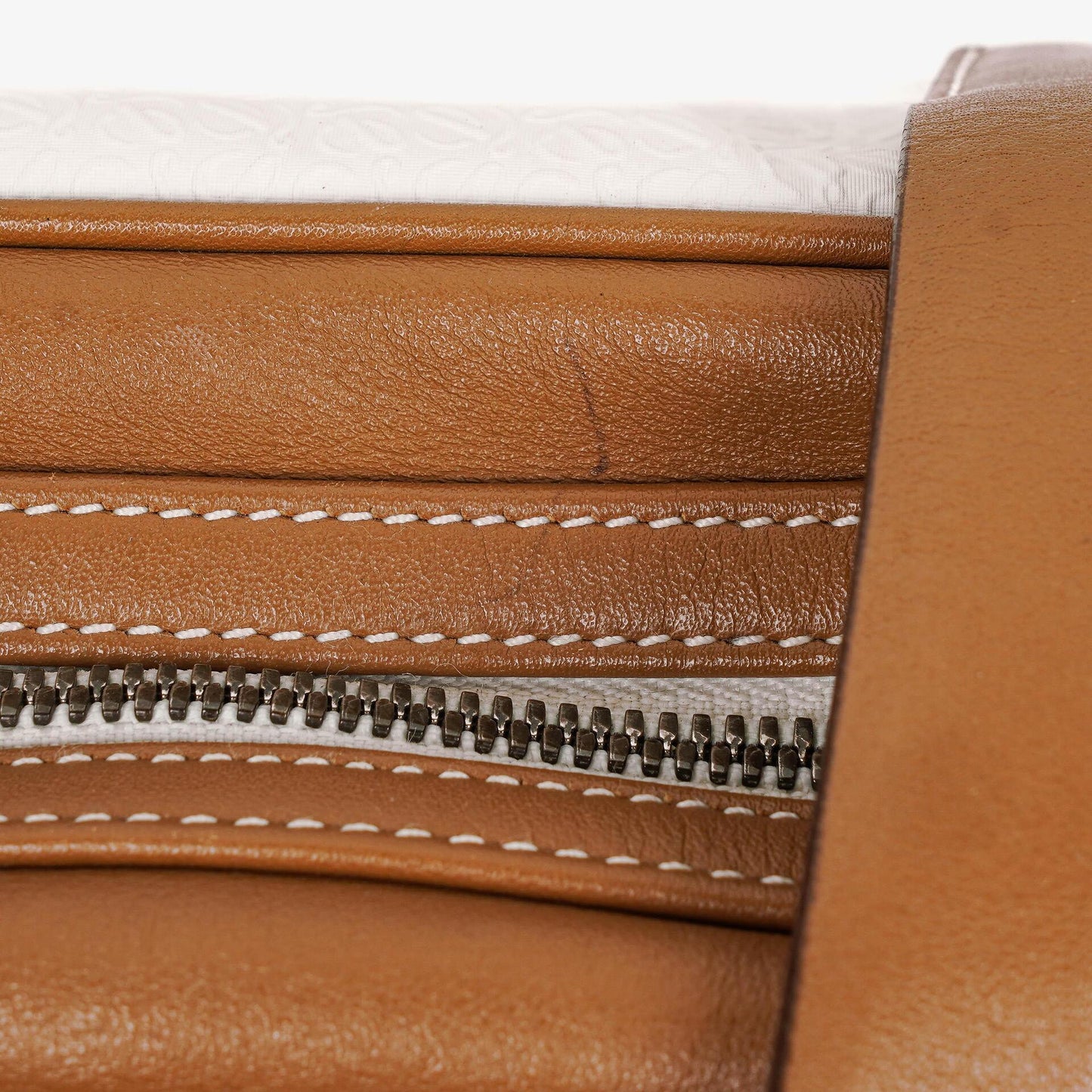 Loewe Boston Tasche aus braun-weißem Leder