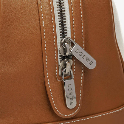 Loewe Boston Tasche aus braun-weißem Leder