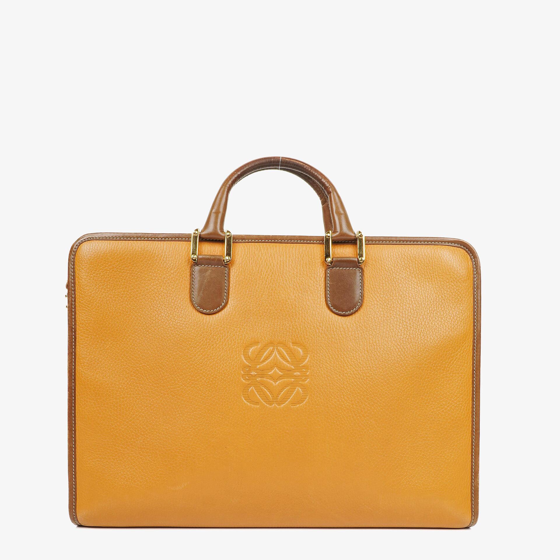 Loewe Braune Leder Anagram Aktentasche
