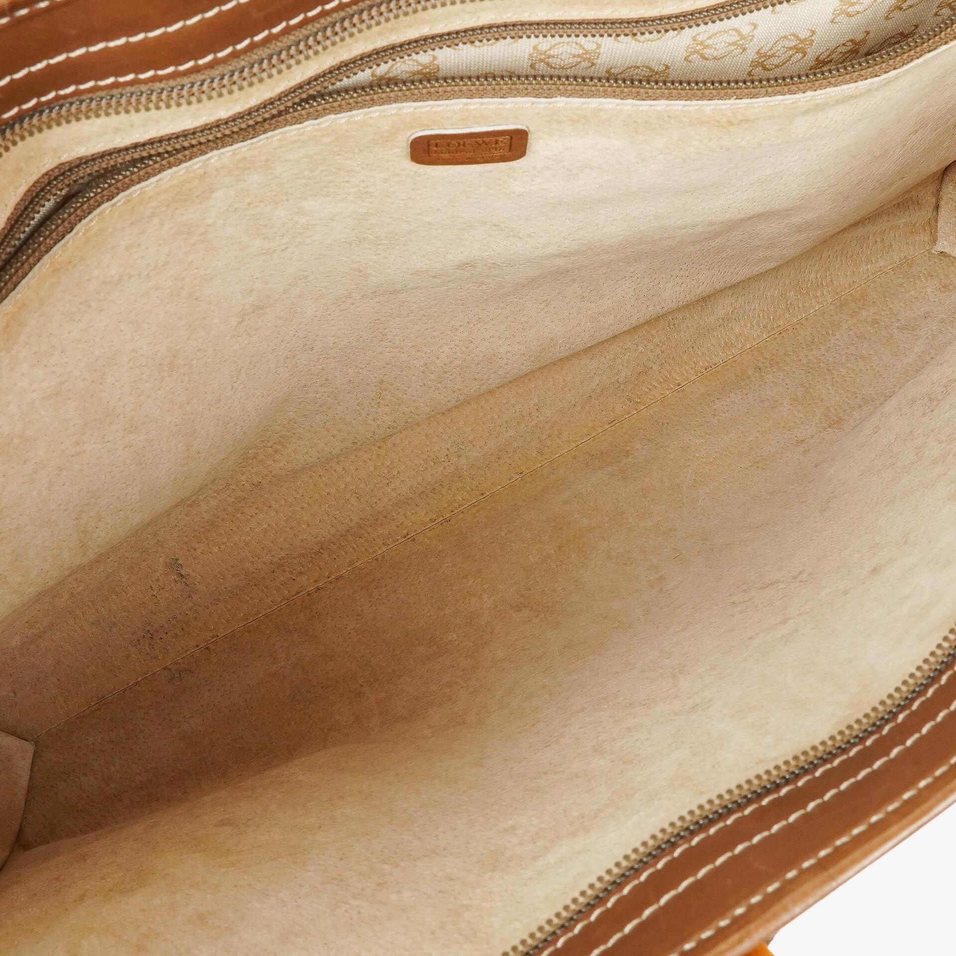 Loewe Braune Leder Anagram Aktentasche
