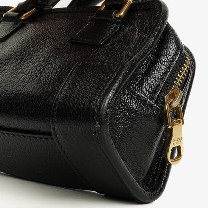 Loewe Micro Amazona Anagram Mini-Tasche aus schwarzem Leder