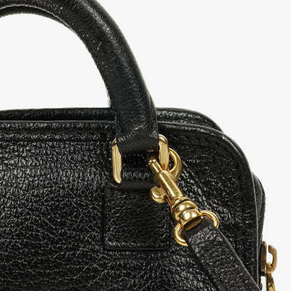 Loewe Micro Amazona Anagram Mini-Tasche aus schwarzem Leder