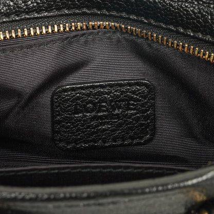 Loewe Micro Amazona Anagram Mini-Tasche aus schwarzem Leder