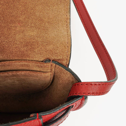 Loewe Mini Gate Crossbody-Tasche aus rotem genarbtem Leder