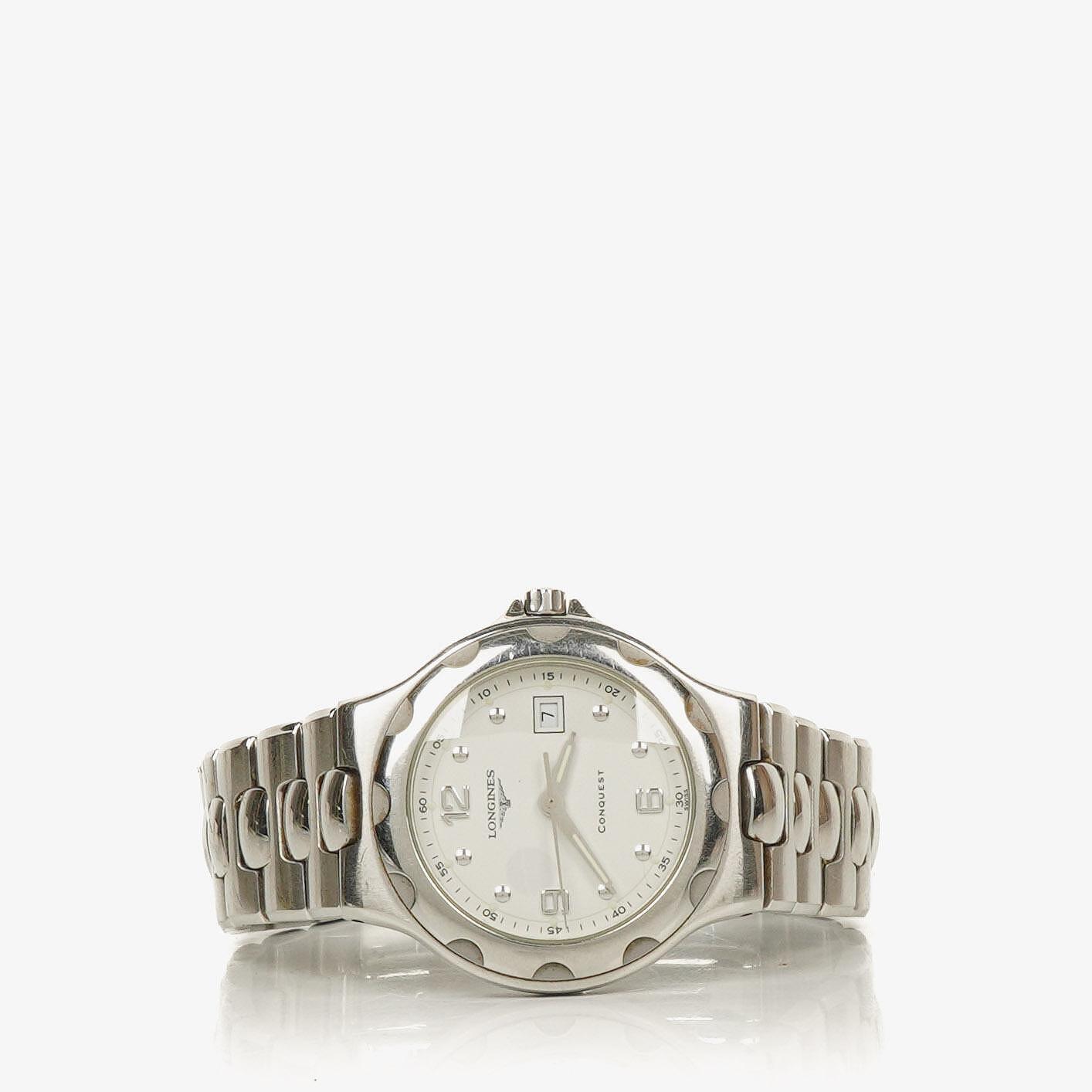 Longines Conquest L1.505.4 Weißes Zifferblatt Edelstahl Silber Quarzuhr
