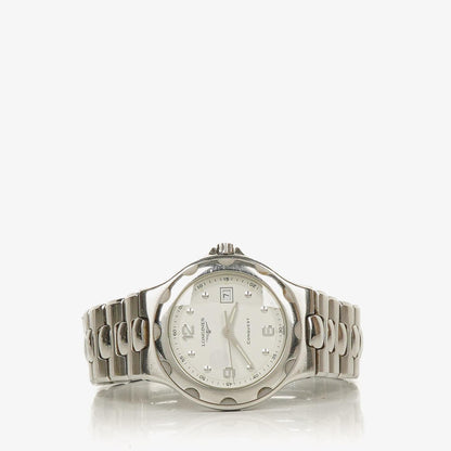 Longines Conquest L1.505.4 Weißes Zifferblatt Edelstahl Silber Quarzuhr