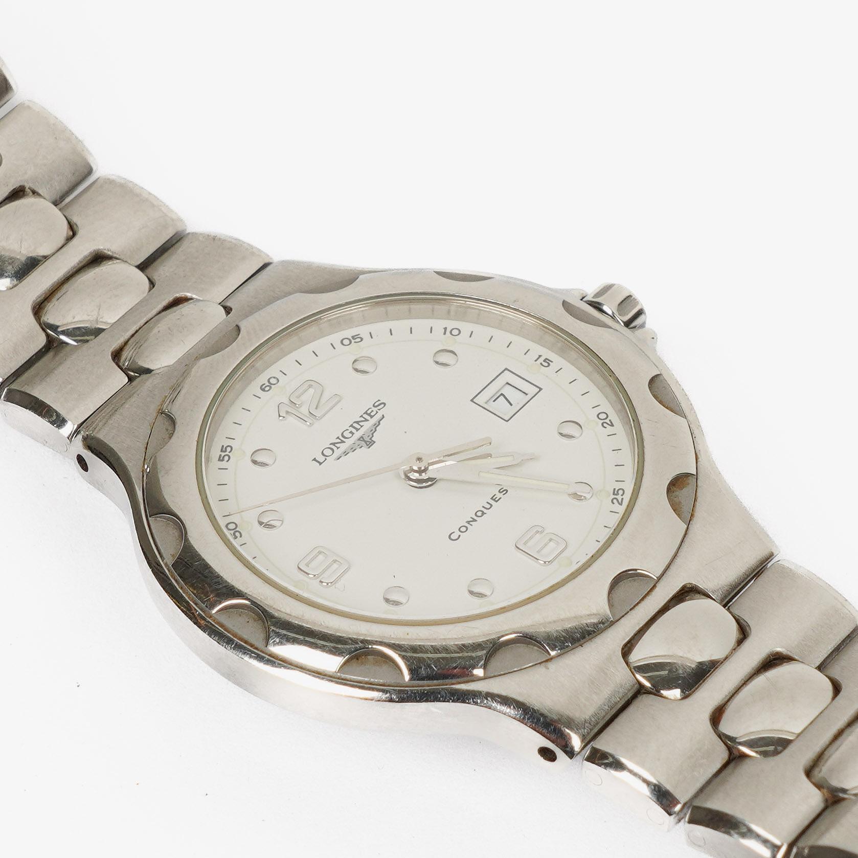 Longines Conquest L1.505.4 Weißes Zifferblatt Edelstahl Silber Quarzuhr