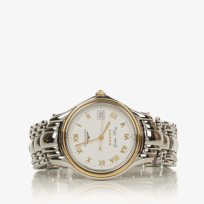 Longines Golden Wing L3.606.5 Bicolor Weißes Zifferblatt Edelstahl Quarzuhr
