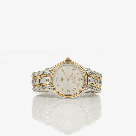 Longines Golden Wing L3.606.5 Quarzuhr aus Edelstahl in Bicolor mit weißem Zifferblatt
