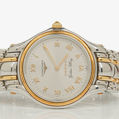 Longines Golden Wing L3.606.5 Quarzuhr aus Edelstahl in Bicolor mit weißem Zifferblatt