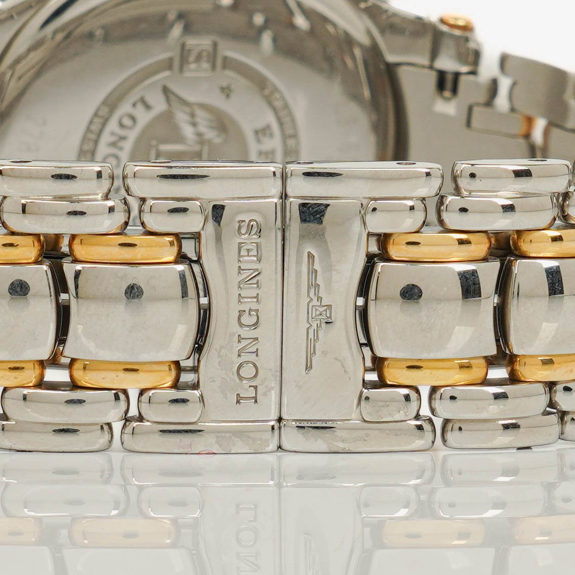 Longines Golden Wing L3.606.5 Quarzuhr aus Edelstahl in Bicolor mit weißem Zifferblatt