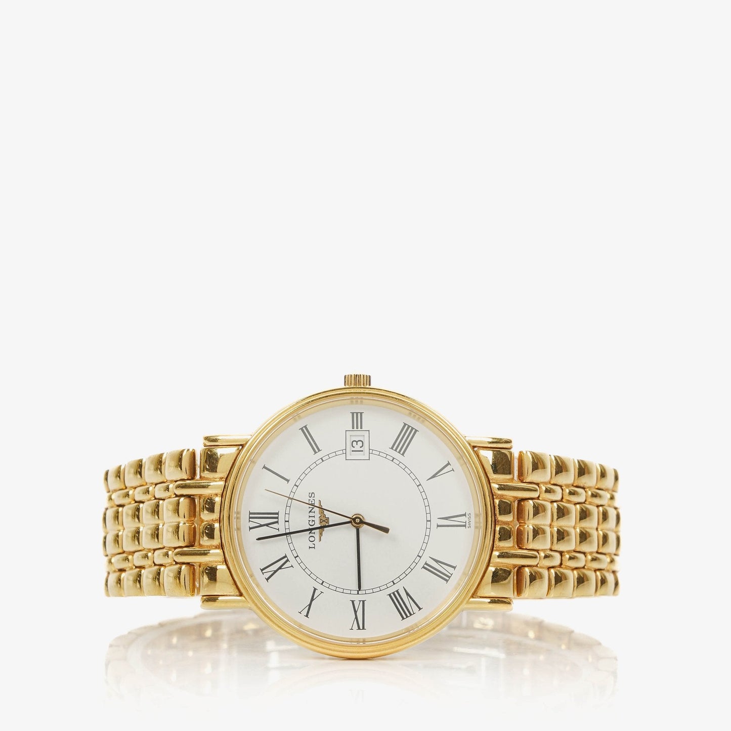 Longines La Grande Classique 33 mm Quarzuhr aus goldfarbenem Edelstahl