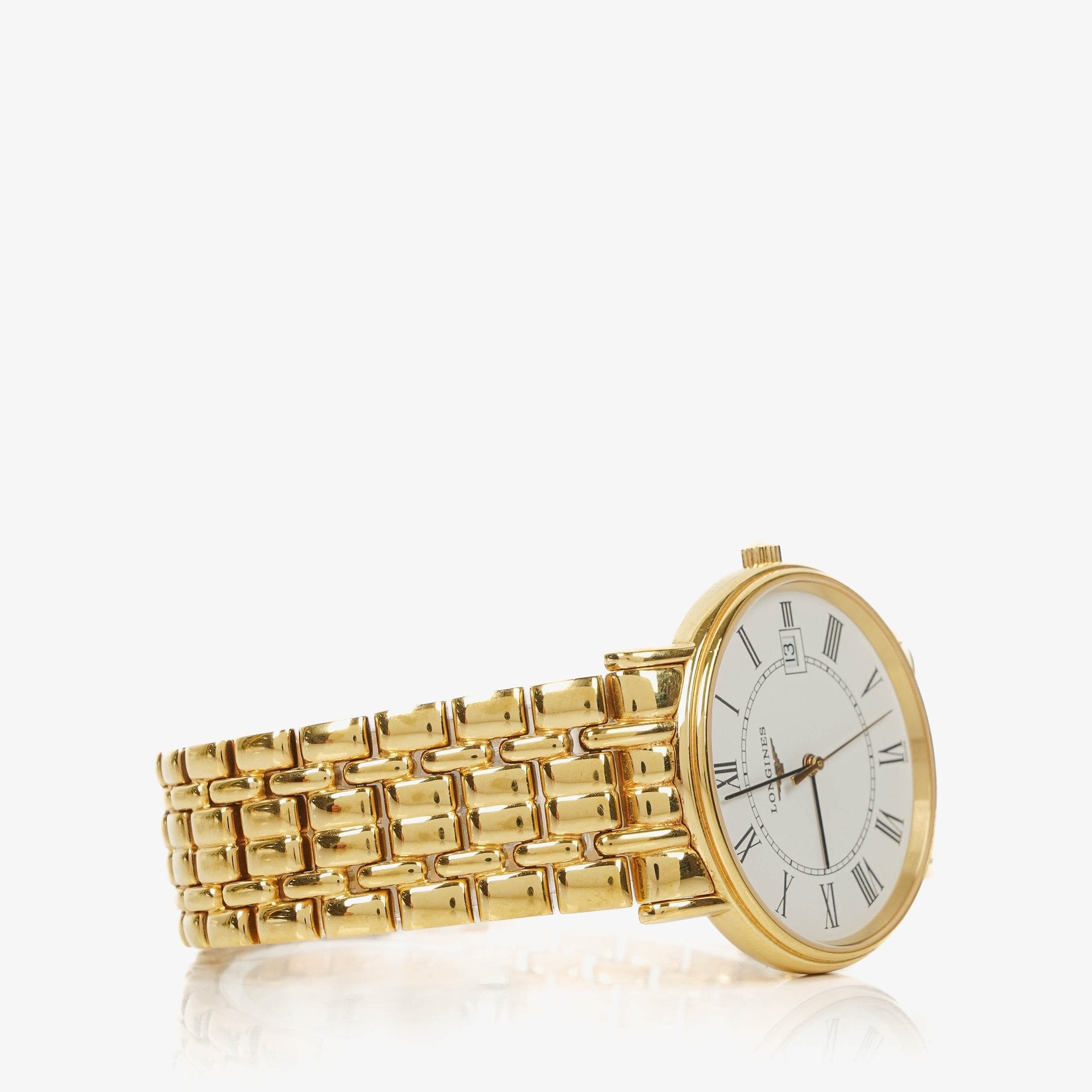 Longines La Grande Classique 33 mm Quarzuhr aus goldfarbenem Edelstahl