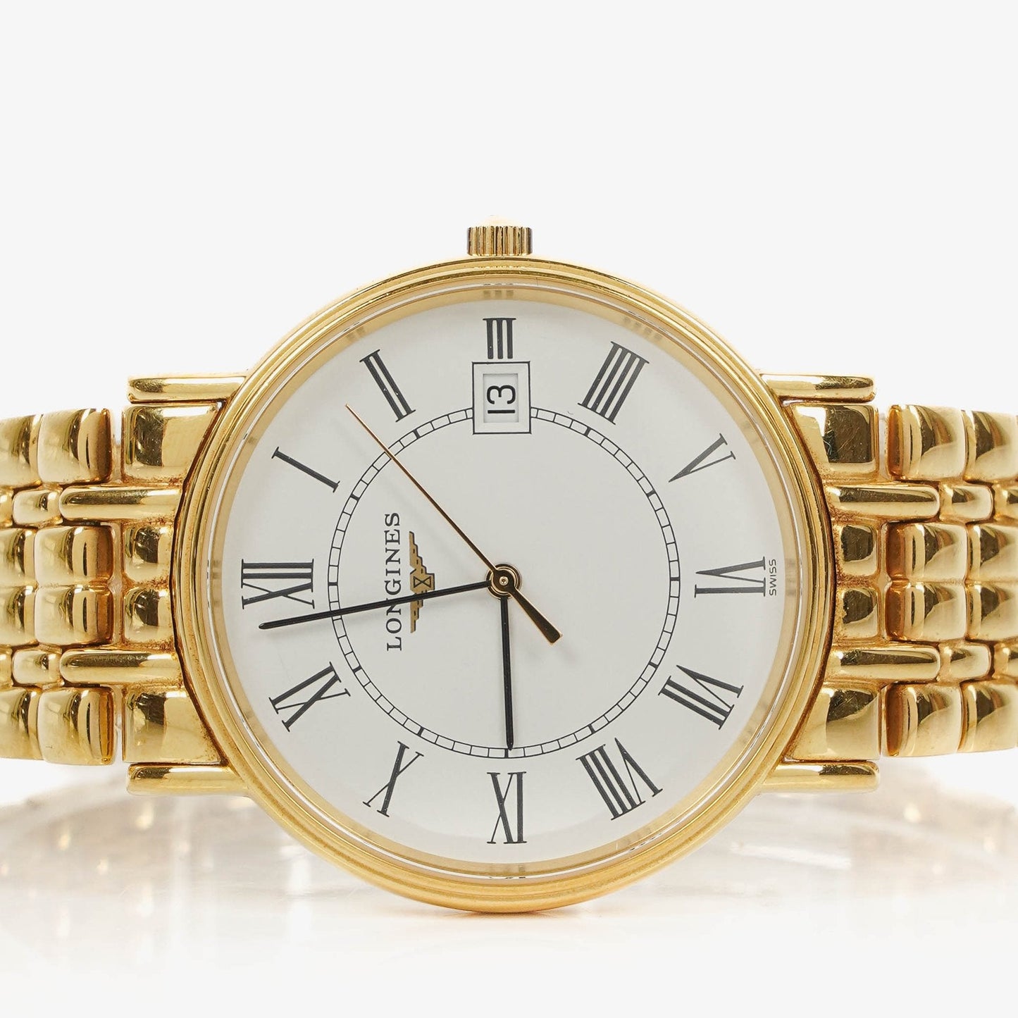 Longines La Grande Classique 33 mm Quarzuhr aus goldfarbenem Edelstahl