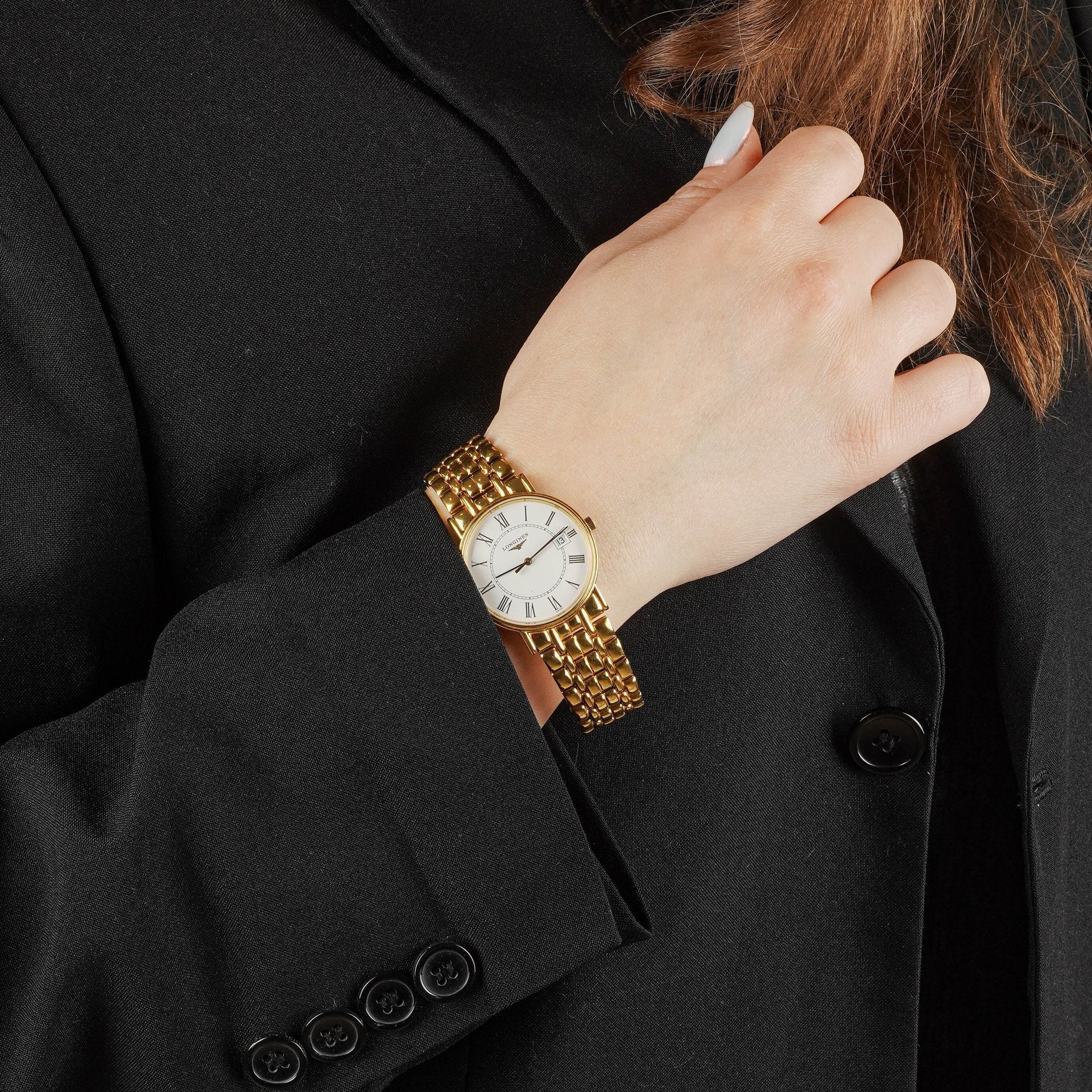 Longines La Grande Classique 33 mm Quarzuhr aus goldfarbenem Edelstahl