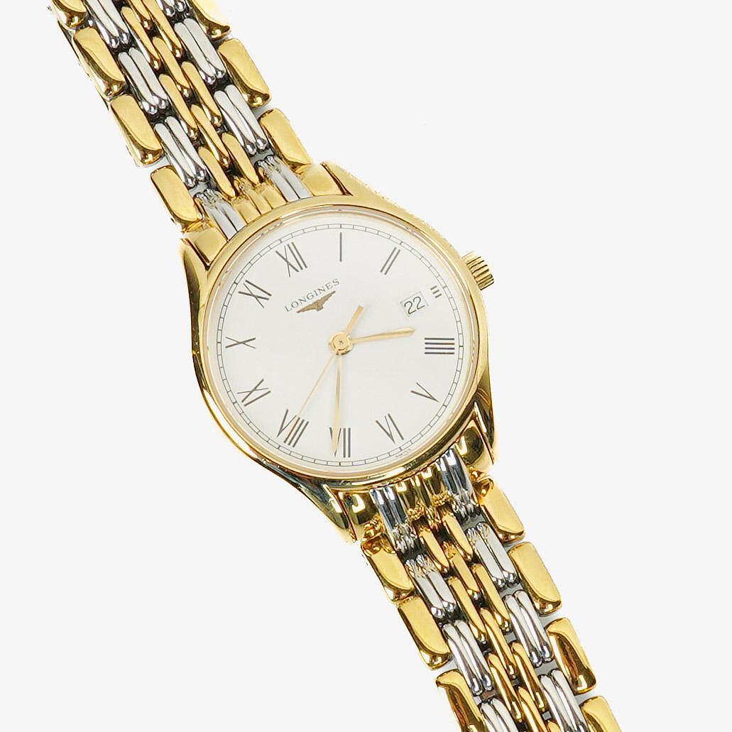Longines Lyre Damen-Quarzuhr mit weißem Zifferblatt, L4.259.2