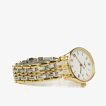 Longines Lyre Damen-Quarzuhr mit weißem Zifferblatt, L4.259.2